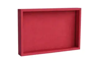 Orta Boy Mercan Kırmızı Renk Suni Deri Tepsi