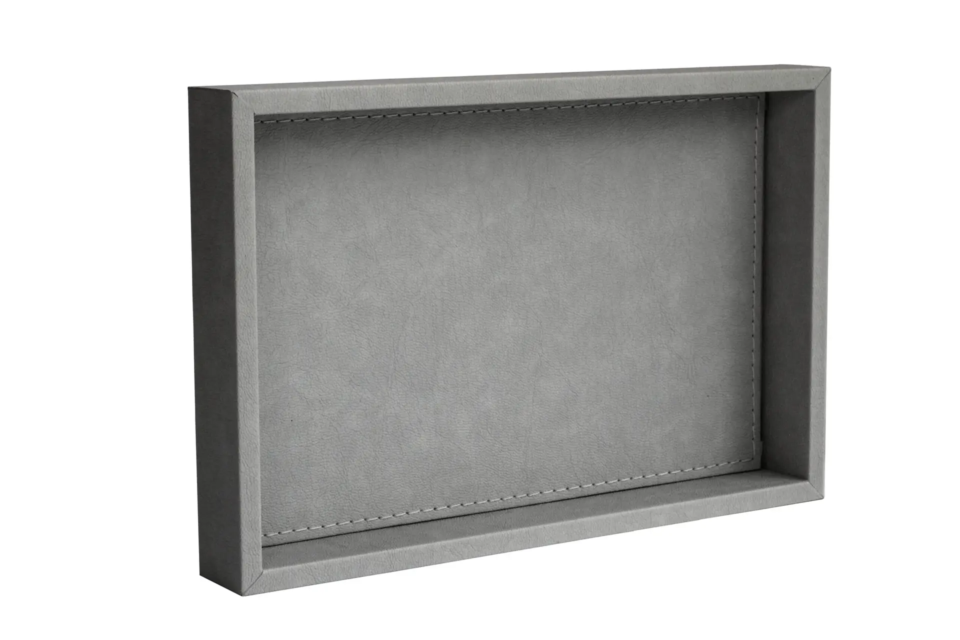 Orta Boy Açık Gri Renk Suni Deri Tepsi