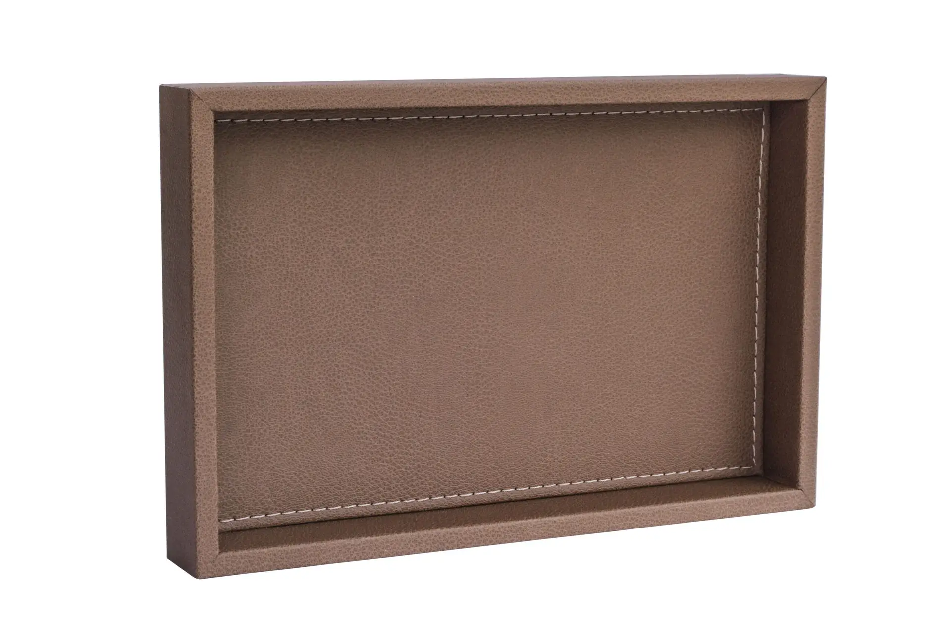 Orta Boy Kahverengi Renk Suni Deri Tepsi