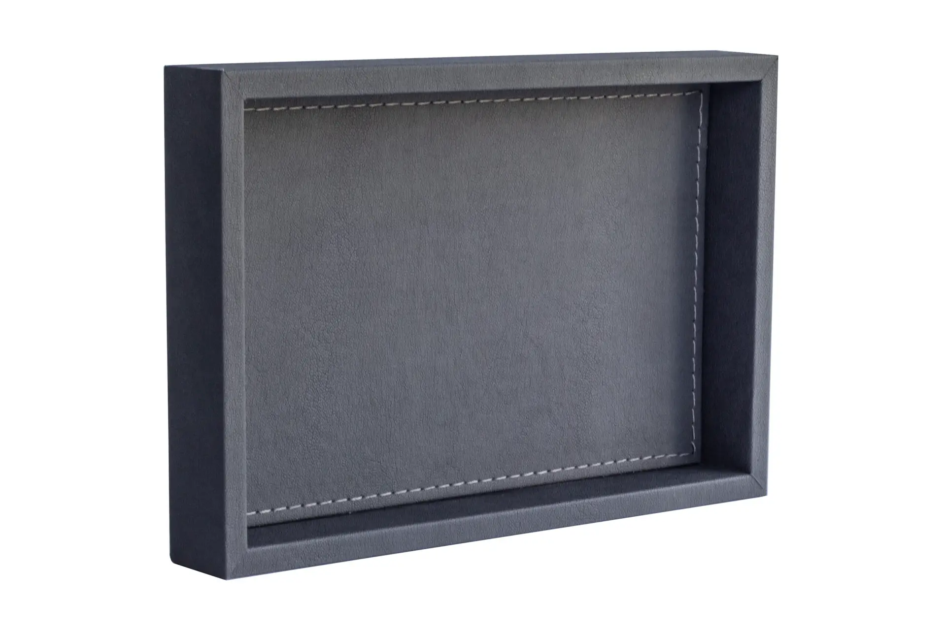 Küçük Boy Antrasit Renk Suni Deri Tepsi