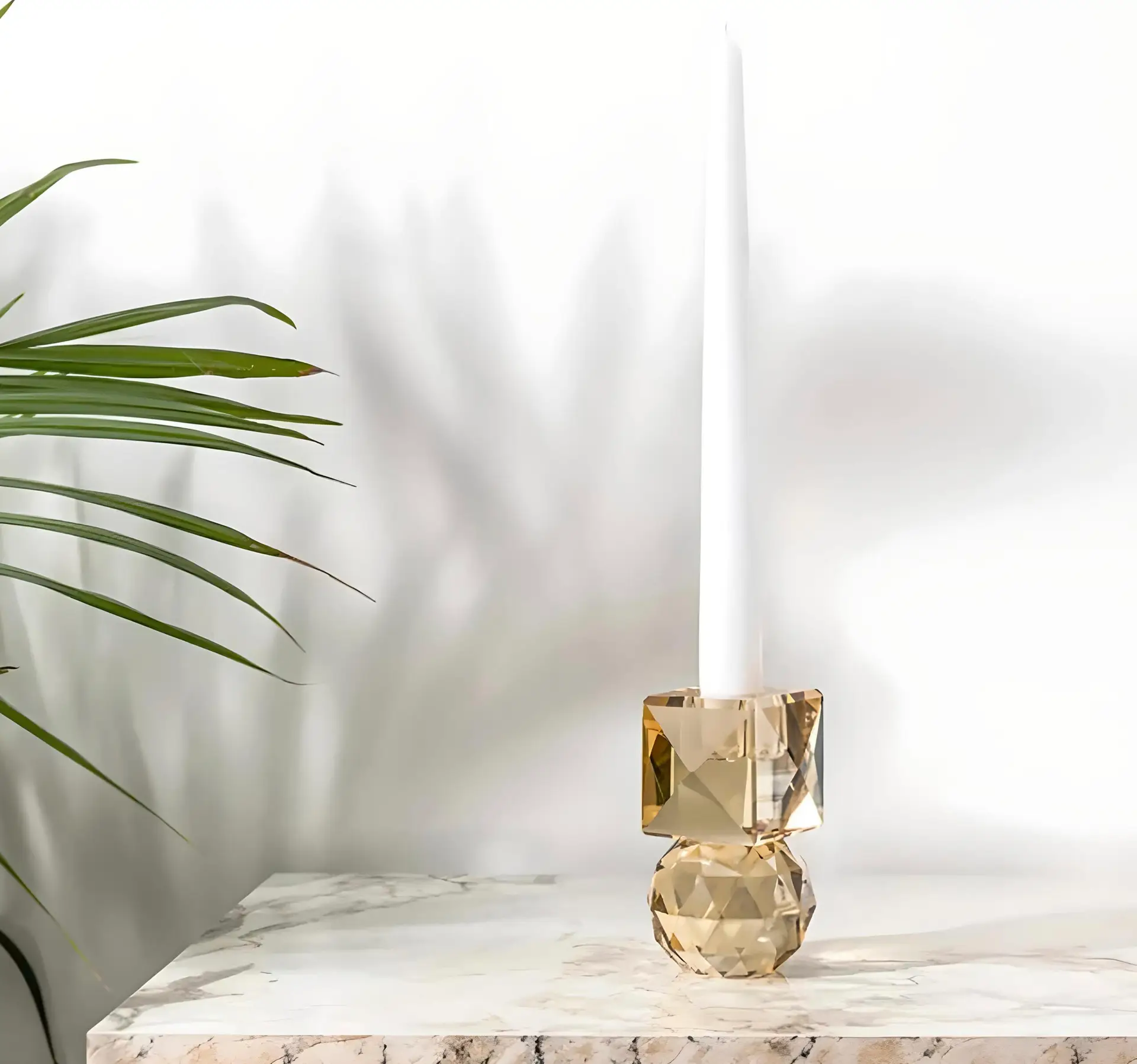 Şampanya SPARKLE Cam Şamdan – Modern ve Şık Dekor Seçeneği